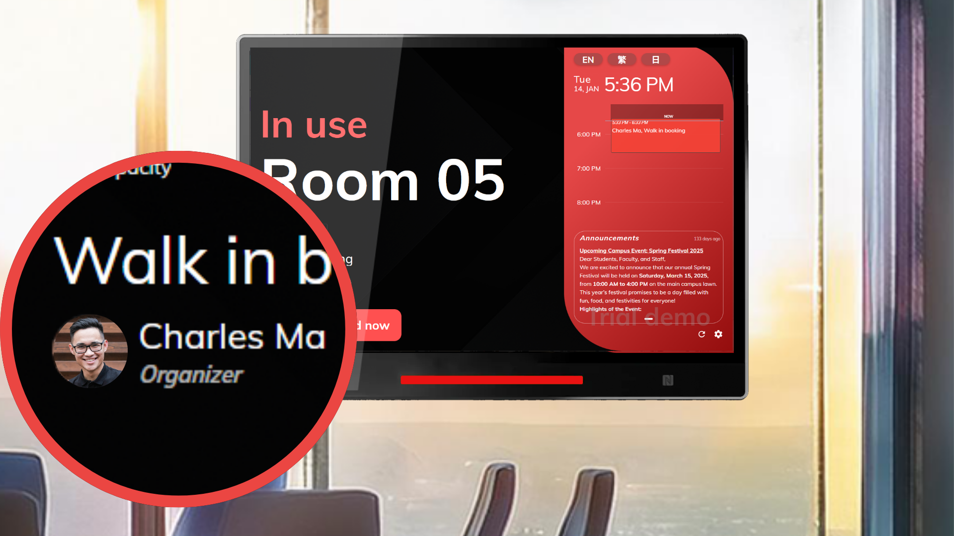 Display Thumbnail of Organizers and Attendees on the Booking Panels