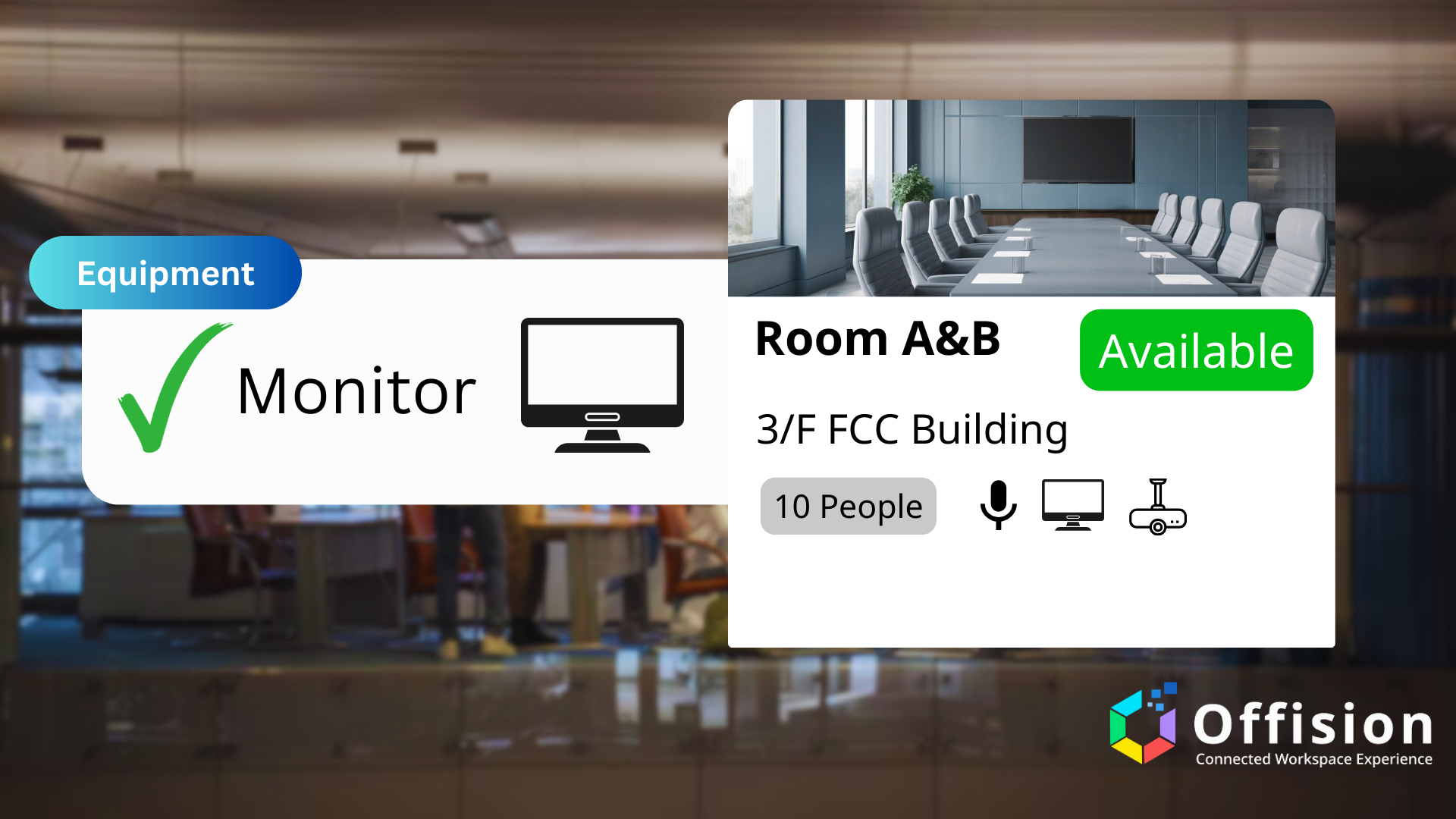 Reserve a room and equipment at the same time